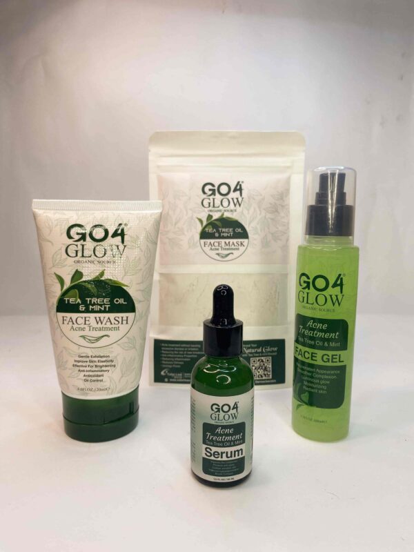 Go 4 Glow Tea Tree Oil & Mint Acne Treatment Facial Kit - "Acne treatment facial kit with tea tree oil and mint."